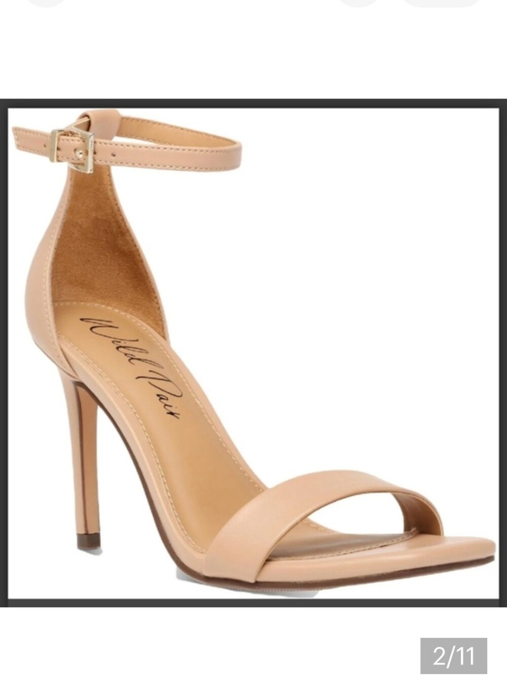 NWB Elegant Nude Ankle Strap Heels